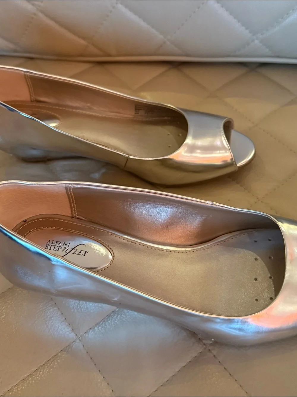 Alfani Metallic silver Peep-Toe Heels